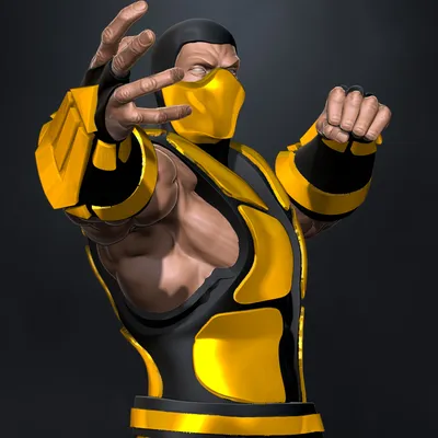 Premium Free ai Images | scorpion from mortal kombat cartoon style fire