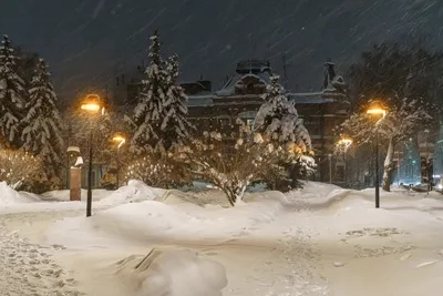 Картинки снегопада в городе