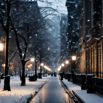В городе снегопад. Фотограф Валерий