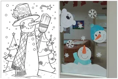 Мастер-класс по изготовлению вытыканки «Снеговик» для оформления окна к  Новому году (16 фото). Воспитателям детских садов, школьным учителям и  педагогам - Маам.ру