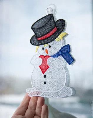 Новогодняя виниловая наклейка на окно (стену или дверь) \"Снеговик-жонглёр\",  74х54 см. купить по выгодной цене в интернет-магазине OZON (808878067)