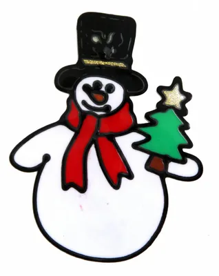 Новогодние наклейки на окно \"Снеговик\" и снежинки купить по выгодной цене в  интернет-магазине OZON (425448446)