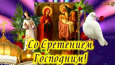 Видео поздравления - На Сретение Господне в храм сходите по утру! Людно,  шумно там сегодня, значит точно быть добру! Колокольный звон и песни там  Иисуса прославляют! Я хочу тебя поздравить и от