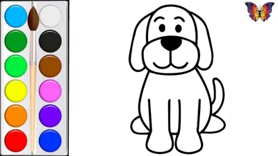 How to draw a DOG / cartoon coloring DOG for children / Coloring for Kids -  YouTube