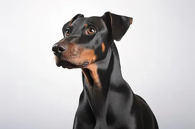 Стойка собаки Doberman изолированная на белой предпосылке Взгляд со стороны  Стоковое Изображение - изображение насчитывающей разведенными, радетель:  123880497