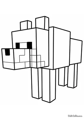 Раскраска Собака из Майнкрафт распечатать или скачать