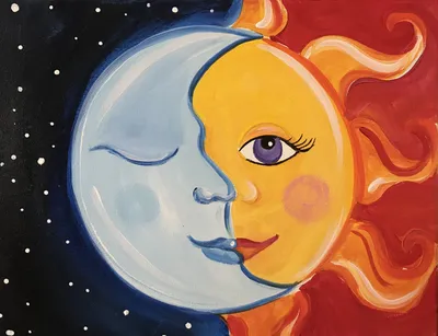 День и ночь солнце и луна дзен …» — создано в Шедевруме