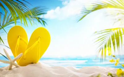 Иллюстрация Лето солнце море пляж в стиле 2d, другое, компьютерная