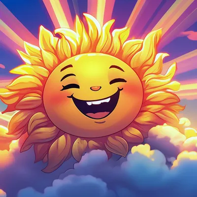 Солнышко улыбается в небе с утра, …» — создано в Шедевруме