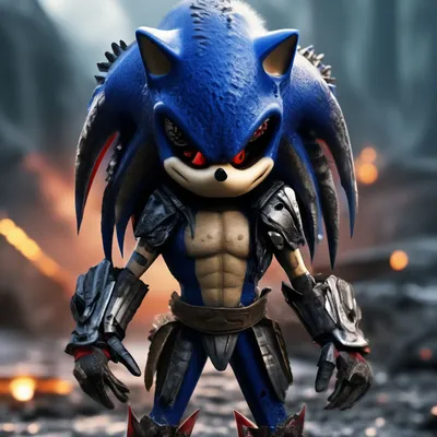 Sonic.exe в костюме хищника» — создано в Шедевруме