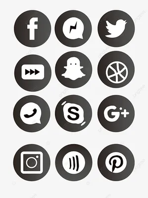 иконки социальных сетей на черном фоне PNG , логотип, плакат, значок PNG  картинки и пнг рисунок для бесплатной загрузки