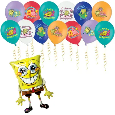 Приглашение на праздник от Спанч Боба» шарики на день рождения - купить в  Москве