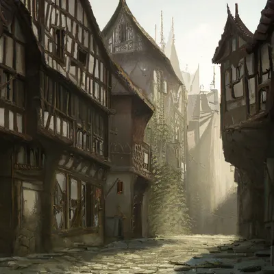 Улица средневекового города, фэнтези, …» — создано в Шедевруме