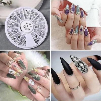 Зеркальные стразы для дизайна ногтей в карусели / блестящий декор для ногтей  - купить с доставкой по выгодным ценам в интернет-магазине OZON (1040691104)