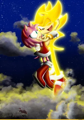 Super Sonic (Супер Соник, Соник в супер форме) :: Amy Rose (Эми Роуз) ::  StH art :: Sonic (соник, Sonic the hedgehog, ) :: фэндомы / картинки,  гифки, прикольные комиксы, интересные статьи по теме.