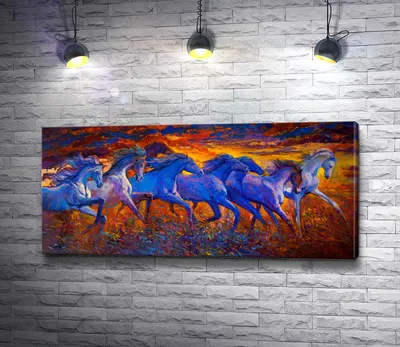 Картины Дикая природа \"Табун лошадей\" - арт 018000029 | Купить в  интернет-магазине Фото в дом - Фото в дом