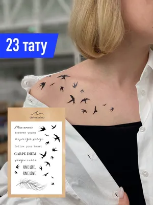 Переводные татуировки временные для взрослых / Мини тату / Птицы, перо-  купить по выгодной цене в интернет-магазине OZON (695875648)