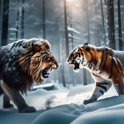 Загадочное фото льва, скрещенного с тигром | Лев скрещенный с тигром Фото  №508841 скачать