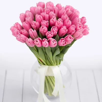 Розовые тюльпаны поштучно от /шт. Купить цветы.