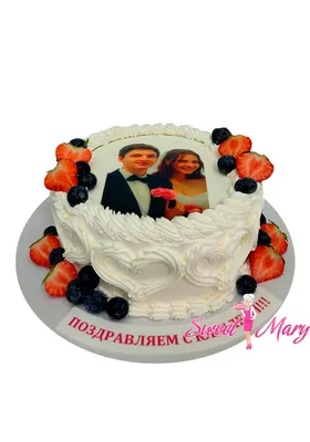 Торт с топперами-сердцами на 1 годовщину свадьбы | КАРАВАЕВО