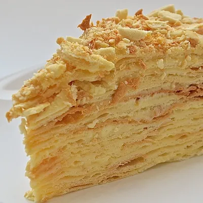 Торт «Наполеон» из рубленого теста с заварным кремом рецепт – Европейская  кухня: Выпечка и десерты. «Еда»