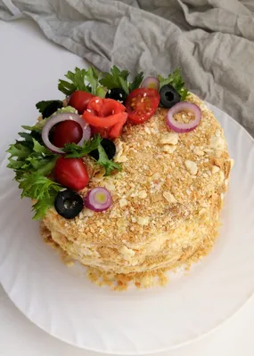 Закусочный торт \"Наполеон\" с рыбкой - рецепт автора Ekaterina Zalozhneva