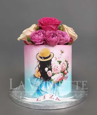 Торт с девушкой и цветами №1117 по цене: 2500.00 руб в Москве | Lv-Cake.ru