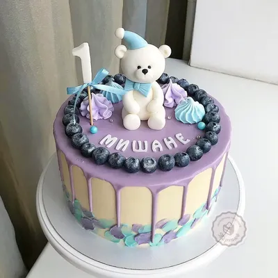 Торт для мальчика 11123620 детский на день рождения в 1 год стоимостью 9  090 рублей - торты на заказ ПРЕМИУМ-класса от КП «Алтуфьево»