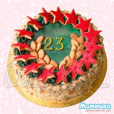 Торт на 23 Февраля с декором из ягод – купить за 3 990 ₽ | Кондитерская  студия LU TI SÙ торты на заказ