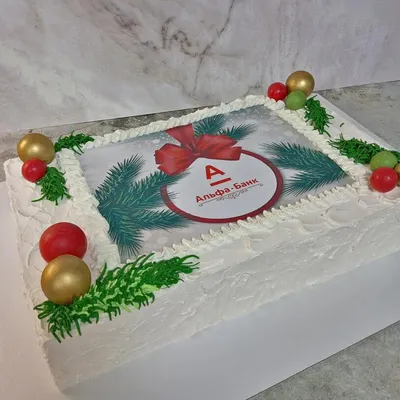 Торт с логотипом на Новый год на заказ в СПб | Шоколадная крошка
