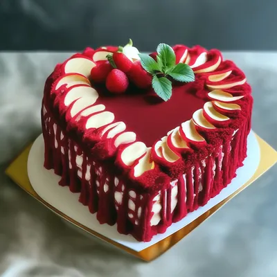 Торт в форме сердца - 42 фото