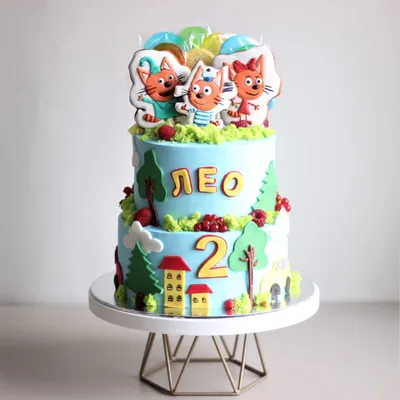 Торт с сахарной картинкой три кота - YouTube