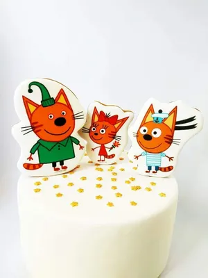 Торты на заказ с сахарной мастикой от Кати Тортен: Торт на тему мультфильма  \"Три кота\"
