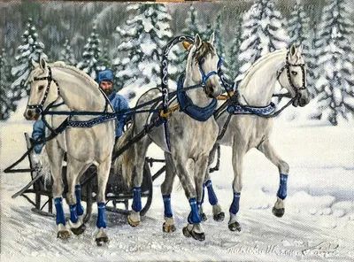 Картина Тройка лошадей купить - Topdekor.by