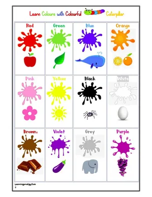 Free Printable Educational Colours Sheet – Monkey Pen Store
