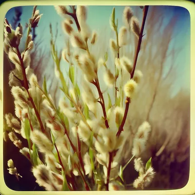 Ветви цветения вербы весной Стоковое Фото - изображение насчитывающей  жизнь, изображение: 36599054