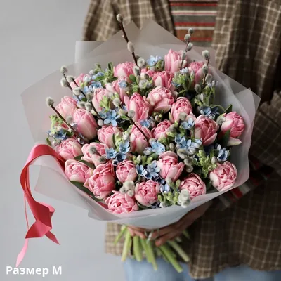 Верба с фиолетовыми сухоцветами - купить в Москве | Flowerna