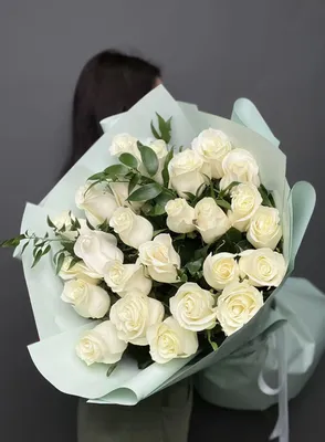 Большой букет белых роз (61 фото) | Белые розы, Розы, Букет