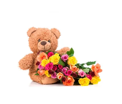 Мишка с цветами доставка цветов Харьков заказать цветы купить
