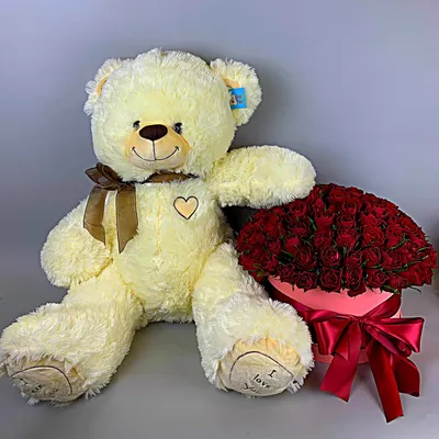 Букет Влюбленный мишка» с розами - купить в Мытищах за 5 190 руб