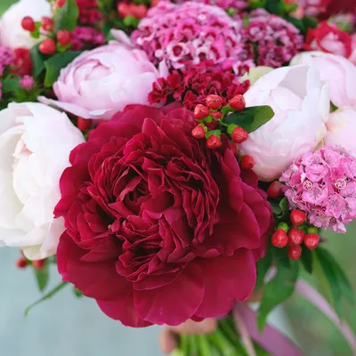 Яркие розовые пионы | купить недорого | доставка по Москве и области