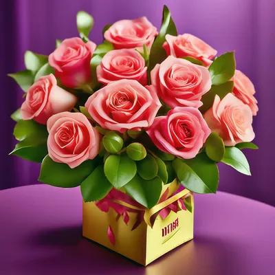 С днём рождения цветы розы с …» — создано в Шедевруме