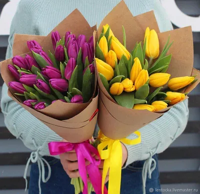 Букет тюльпанов на 8 марта Большой букет тюльпанов заказать, купить с  доставкой в Минеральных Водах | Магазин цветов с доставкой по Минеральным  Водам и служба доставки цветов в Минеральных Водах Роза-Красная.рф -