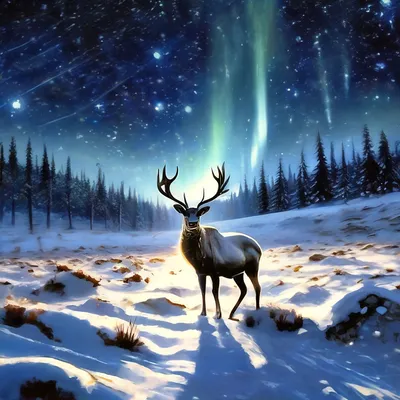 зимой ночью на деревьях тундры и бореалисе Стоковое Фото - изображение  насчитывающей остров, снежок: 230421268