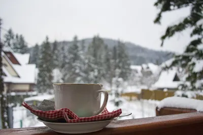 Доброе зимнее утро кофе (Фото) - treepics.ru