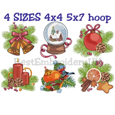 MACHINE EMBROIDERY DESIGNS - 6 CHRISTMAS EMBROIDERY DESIGNS - PES DST JEF  FORMAT | eBay