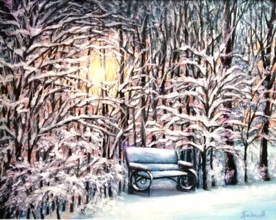 Картина Зима. Зимний вечер ᐉ Гридасова Анна ᐉ онлайн-галерея Molbert.