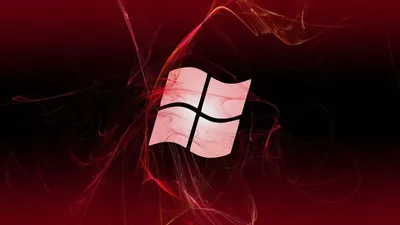 Обои на рабочий стол Логотип операционной системы Windows в красном цвете,  обои для рабочего стола, скачать обои, обои бесплатно