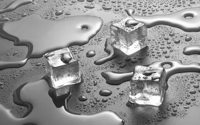 Скачать обои вода, капли, чёрно-белое, лёд, кубики разрешение 2560x1600  #189939