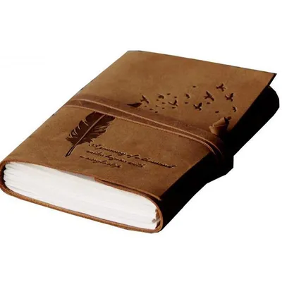 Купить Кожаный дневник с тиснением с листом дерева и цитатой Старинный личный  дневник ручной работы в кожаном переплете Обычный размер 5 * 7 дюймов. |  Joom